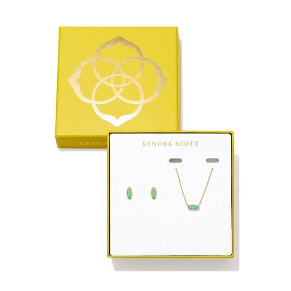 Kendra Scott Other - Kendra Scott -  Emma Metal Framed Pendant Necklace An Gold/Sea Green